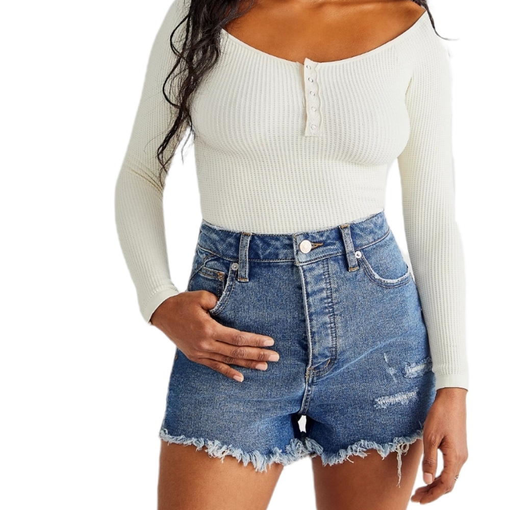 Free People CRVY Vintage High-rise Shorts Size 31